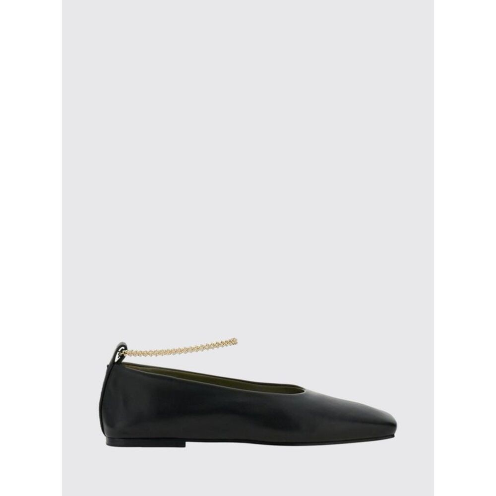 Maria Luca Augusta Lambskin Ballet Flats With Square Toe And Metal Mesh